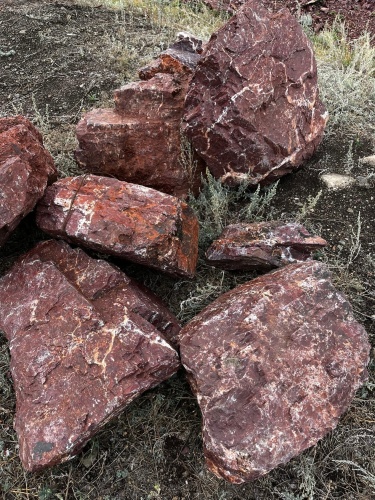 Камни для ландшафтного дизайна красно-фиолетовые 10-60 килограмм купить в Коркино