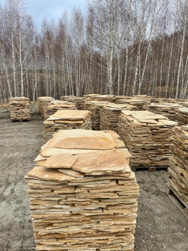 Плитняк златолит жёлтый для фасада 1,5-3 см купить в Коркино