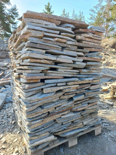 Плитняк златолит серебристый для цоколя, отмостки купить в Коркино