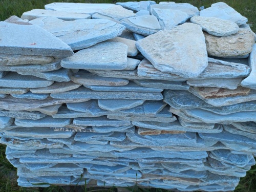 Плитняк златолит зелёный галтованный для цоколя купить в Коркино